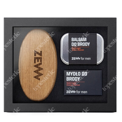 Zew For Men Zadbany Brodacz ZESTAW Mydło do brody 85 ml + Balsam do brody 80 ml + Szczotka