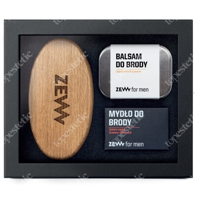 Zew For Men Zadbany Brodacz ZESTAW balsam do brody imbir i cynamon 80 ml + Mydło do brody 85 ml + szczotka 1 szt