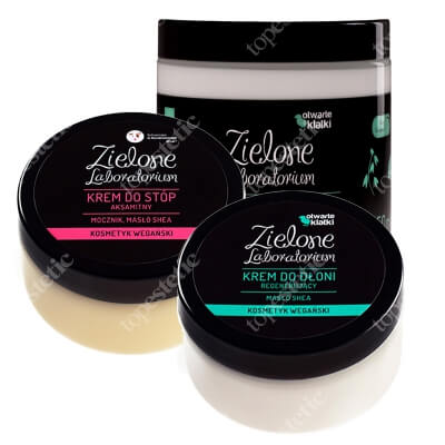 Zielone Laboratorium Stopy Dłonie Ciało ZESTAW Krem do stóp 100 ml + Krem do dłoni 100 ml + Balsam do ciała 250 ml