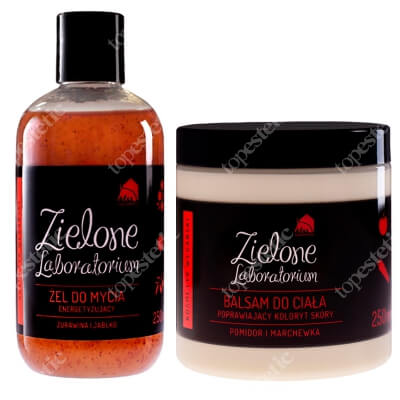 Zielone Laboratorium Żel Do Mycia + Balsam Do Ciała Poprawiający Koloryt Skóry ZESTAW Żel do mycia 250 ml + Balsam do ciała 250 ml