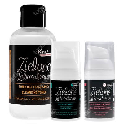Zielone Laboratorium Zielone ABC Twarzy ZESTAW Tonik 150 ml + Serum 30 ml + Krem 30 ml