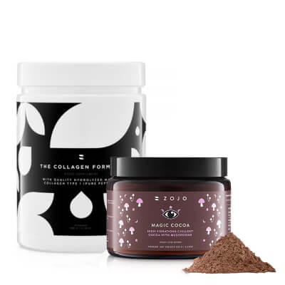 Zojo Magic Cocoa + The Collagen Formula ZESTAW Kakao ceremonialne 150 g + Hydrolizowany kolagen rybi 300 g