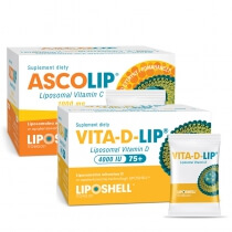 Ascolip Vitamin C 1000 mg + Vita-D-LIP 4000 IU ZESTAW Liposomalna witamina C, 30x5 g + Liposomalna witamina D 30 saszetek