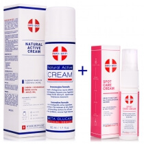 Beta Skin Spot Care Cream + Natural Active Cream ZESTAW Krem punktowy na podrażnienia skórne 15 ml + Krem łagodzący przebieg chorób skórnych 50 ml