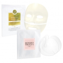 Bioxidea Mirage 48 Excellence Gold + Miracle 24 Breast Mask ZESTAW Maska na twarz nawilżająco - przeciwstarzeniowa 1 szt + Maska na biust 1 szt.