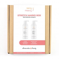 Eeny meeny Stretch Marks Box ZESTAW Do codziennej pielęgnacji skóry mamy i dziecka 200 ml + zauważalnie redukuje i rozjaśnia istniejące już rozstępy 200 ml