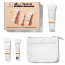 Image Skincare Vital Hydration Travel Kit ZESTAW Kremowy preparat oczyszczający z 12% wit. C, 50 ml + Nawilżający i wygładzający krem 15 g + Silnie odżywczy krem 28 g + Kosmetyczka