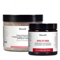 Iossi Trawa Cytrynowa + Spice of India ZESTAW Energetyzujący peeling cukrowy do ciała 250 ml + Regenerujące masło do ciała 120 ml