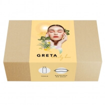 Olivia Plum Greta Beauty Box ZESTAW Tonik Rozjaśniający z Kwasem Glikolowym 5% 100 ml + Maska chłodząca na oczy 1 szt