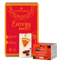 Orientana Energy Box ZESTAW Krem do twarzy na dzień i noc - Żeń szeń indyjski 40 g + Zawieszka zapachowa z wosku sojowego 32g