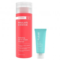 Paulas Choice Clean and Moisturized Skin Care ZESTAW Jedwabisty żel oczyszczający do skóry zmęczonej 198 ml + Lekki, beztłuszczowy krem nawilżający dla skóry problematycznej 15 ml