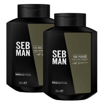 Sebastian Professional Best For Men ZESTAW Szampon oczyszczający 250 ml + Szampon 3w1 do włosów, zarostu i ciała 250 ml