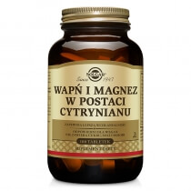 Solgar Wapń i Magnez W postaci cytrynianu zapewniającego lepszą wchłanialność 100 tabletek