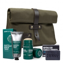 Zew For Men Travel Basic Set ZESTAW Mydło 85 ml + Krem 80 ml + Dezodorant 80 g + Kosmetyczka 1 szt
