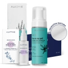 Alkmie Calming Set ZESTAW Booster wyciszający 30 ml + Łagodna pianka do demakijażu twarzy 150 ml + Jednorazowe ręczniki do twarzy 80 szt