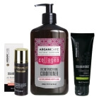 Arganicare Collagen Boost ZESTAW Peeling 80 ml + Serum pod oczy 30 ml + Odżywka odbudowująca do cienkich włosów 400 ml