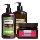 Arganicare Macadamia + Castor + Keratin Hair Care ZESTAW Szampon do suchych 400 ml + Odżywka stymulująca porost włosów 400 ml + Maska 350 ml
