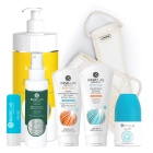 BasicLab Total Body Care ZESTAW Żel 500 ml + Emulsja ochronna 100 ml + Dezodorant 1 szt. + Balsam po opalaniu 100 ml + Spray 100 ml + Pomadka 4g + Pas do ciała 1 szt.