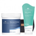 Biomaris Sea Salt Milk Bath + Body Lotion Sensitive ZESTAW Mleczna sól morska a la Kleopatra 400 ml + Nawilżające mleczko do ciała 200 ml + Kosmetyczka 1 szt