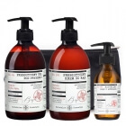 Bosqie Hand Cream + Shower Gel + Avocado Oil ZESTAW Krem do rąk - Morela i bazylia 500 ml + Żel - pieprz i kora dębu 500 ml + Olej z pestek Awokado 150 ml + Kosmetyczka 1 szt