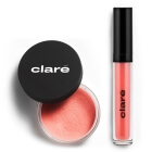 Clare Darling 720 + Glossy Lip Barrier ZESTAW Róż do policzków (Darling 720) 2,7 g + Ochronny błyszczyk do ust (kolor Coraliss 01) 6 ml