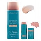 Colorescience Face Shield ZESTAW Minerały w emulsji do twarzy (kolor Fair) 55 ml + Balsam do ust oraz policzków SPF50 (kolor Blush) 9 g