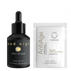 Colway International Good Night Skin Drops Face Serum + Eye lift - Eye Patches ZESTAW Innowacyjne serum do twarzy na noc 30 ml + Płatki pod oczy 2 szt