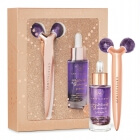 Crystallove Amethyst 3D Lift and Sculpt Set ZESTAW Liftingujący masażer 1 szt. + Serum z ametystem i bakuchiolem 30 ml