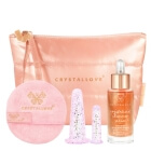 Crystallove Miss Crystallove Set Pink ZESTAW Serum z kwarcem różowym 30 ml + Bańka do twarzy 1 szt + Bańka pod oczy 1 szt + Wacik kosmetyczny 1 szt + Kosmetyczka 1 szt