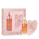 Crystallove Rose Quartz Crystalized Set ZESTAW Kamień miłości 1 szt. + Serum z kwarcem różowym 30 ml