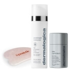Dermalogica Daily Superfoliant + Power Bright Moisturizer SPF 50 + Gua Sha Topestetic ZESTAW Puder złuszczający 13 g + Krem nawilżający na dzień 50 ml + Gua sha z kwarcu różowego 1 szt