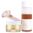 Dr Ceuracle Vegan Kombucha Tea Essence + Royal Vita Propolis 33 Cream + Roller Topestetic ZESTAW Esencja 150 ml + Odżywczy krem 50 ml + Roller różowy kwarc 1 szt