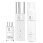 Dr Grandel Care Face Set ZESTAW Pianka oczyszczająca z kwasami 2w1 do skór tłustych i mieszanych 200 ml + Peeling enzymatyczny do twarzy i ciała (puder) 30 g + Tonik na