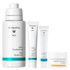 Dr Hauschka Basic Care ZESTAW Pasta do zębów z miętą 75 ml + Płyn do płukania jamy ustnej 300 ml + Balsam do ust 4,5 ml + Krem do rąk 50 ml