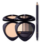 Dr Hauschka Make Up Set ZESTAW Puder kompaktowy transparentny 8g + Paleta cieni do powiek i brwi (kolor 01 Stone) 5,3 g + Kredka do oczu (kolor 02 Brown) 1,05 g