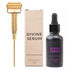 Easy Livin Divine Serum + Gold Derma Roller ZESTAW Olejowe serum do masażu twarzy 30 ml + Roller z miedzi niwelujący zmęczenie i stres 1 szt.