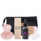 Easy Livin Grzybek + Eye Pads + Divine Serum ZESTAW Grzybek do masażu okolic oczu 1 szt + Płatki z silikonu 2 szt + Olejowe serum 30 ml + Kosmetyczka 1 szt
