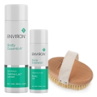 Environ Body Massage Set ZESTAW Nawilżacz do ciała 200 ml + Olejek odżywczy o silnym działaniu 100 ml + Szczotka z dębu i włókna agawy 1 szt