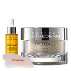 Esthederm Excellage + Gua Sha Topestetic ZESTAW Nocny olejek rewitalizująco-regenerujący 30 ml + Głęboko odżywiający krem do skóry dojrzałej 50 ml + Gua sha 1 szt