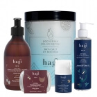 Hagi Męska Pielęgnacja ZESTAW Żel do mycia twarzy 200 ml + Krem 50 ml + Pomada 70 ml + Szampon do brody i wąsów 300 ml + Sól do kąpieli 1300 g