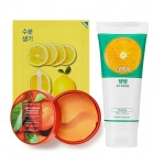 Holika Holika Lemon Skin Care ZESTAW Oczyszczająca pianka z ekstraktem z cytryny 150 ml + Maseczka z ekstraktem z cytryny 1 szt. + Hydrożelowe płatki pod oczy 60 szt