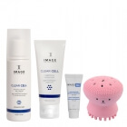 Image Skincare Balancing Set ZESTAW Żel oczyszczający z kwasem salicylowym 177 ml + Lekki krem nawilżający i kojący 57 g + Filtr ochronny SPF 50, 3 g + Gąbeczka 1 szt