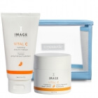 Image Skincare Pielęgnacja Odżywcza Wyrównująca Koloryt Skóry ZESTAW Wygładzający zmarszczki krem z 20% wit. A,C i E 56,7 g + Bogata maska nawilżająca i odżywiająca z 20% wit. C, 56,7 + Kosmetyczka 1 szt