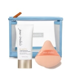 Jane Iredale Dual-Sided Puff + Dream Tint Tinted Moisturizer SPF 15 + Kosmetyczka Topestetic ZESTAW Dwustronna gąbeczka 1 szt + Mineralny krem CC 50 ml (kolor Medium Light) + Kosmetyczka 1 szt