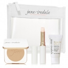 Jane Iredale Forever You Kit (Golden Glow) ZESTAW Puder prasowany Golden Glow wkład 9,9 g + Puderniczka 1 szt + Pomadka Forever You 3 g + Mini baza rozświetlająca 7 ml + Kosmetyczka