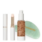 Jane Iredale Lip and Cheek Stain + HydroPure Tinted Serum + Gua Sha Topestetic ZESTAW Pomadka do ust i policzków (kolor Forever You) 3 g + Minerały w płynie (kolor Medium 4) 30 ml + Gua sha jadeit 1 szt