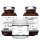 Kenay Lepsze Trawienie ZESTAW Błonnik 140 g + Lactobacillus 60 kaps. + Maślan Sodu 60 kaps.