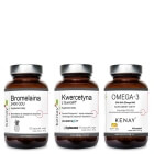 Kenay Tarcza Przeciwzapalna ZESTAW Bromelaina 2400 GDU 60 kaps. + Kwercetyna 60 kaps. + Omega 3 60 kaps.