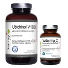 Kenay Wsparcie Serca, Odporności i Metabolizmu Energetycznego ZESTAW Aktywna forma Koenzymu Q10 300 kapsułek + Witamina C 60 kapsułek