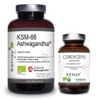 Kenay Wsparcie w Walce ze Stresem ZESTAW KSM-66 Ashwagandha 300 kaps + Cordyceps 60 kaps